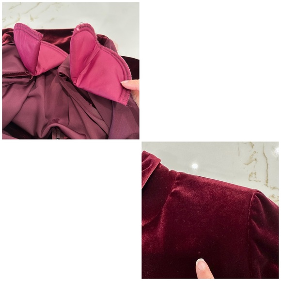 Vintage 90’s Velvet Burgundy Long Sleeve Dress - Picture 15 of 15